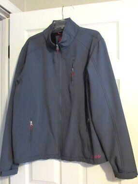 Men's IZOD Gray Jacket Soft Shell & Fleece Lining Full Zip  Size XL
